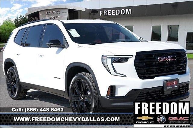 2025 GMC Acadia Elevation in Summit White — front three-quarter view