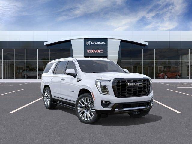 2026 GMC Yukon Denali Ultimate in Glacier White Tricoat — front three-quarter view