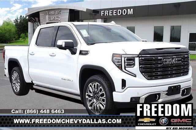2026 GMC Sierra 1500 Denali Ultimate in Glacier White Tricoat — front three-quarter view