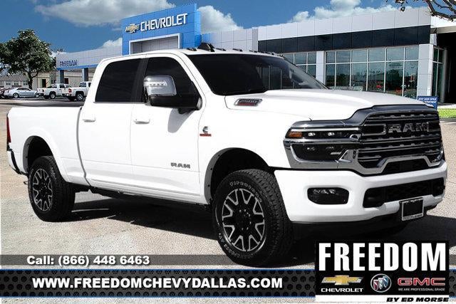 2025 RAM 2500 Limited Longhorn Crew Cab 4x4 6'4" Box in White — front three-quarter view