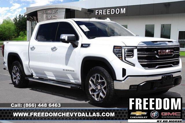 2026 GMC Sierra 1500 SLT in Glacier White Tricoat — front three-quarter view